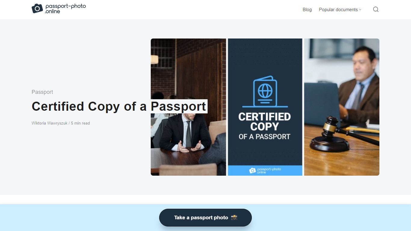 Certified Copy of a Passport - Passport Photo Online