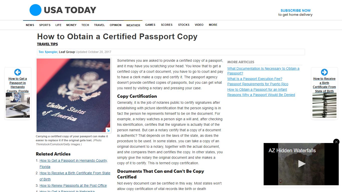 How to Obtain a Certified Passport Copy | USA Today